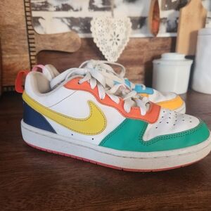 Nike Court Borough Low Recraft Multicolor Colorblock Sneakers for Kids in size 4